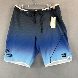 Quiksilver SurfSilk‎ New Wave 20 Shorts Mens 33 Blue Boardshort Swim REPREVE Eco